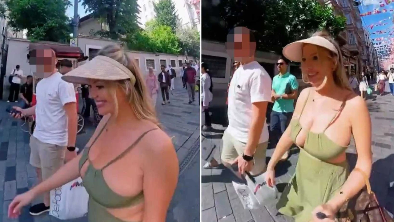 Taksim'de vlog çeken Rus kadına ilginç teklif! Anında reddetti...