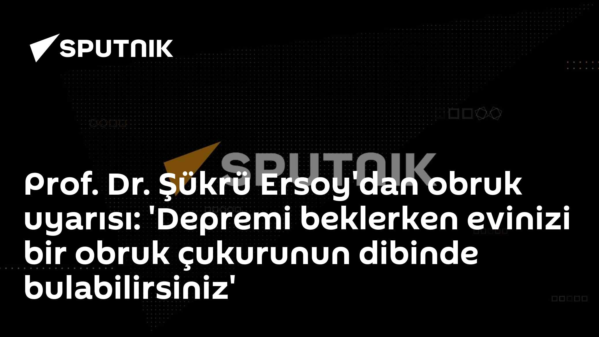 Prof. Dr. Şükrü Ersoy'dan obruk uyarısı: 'Depremi beklerken evinizi bir obruk çukurunun dibinde bulabilirsiniz'