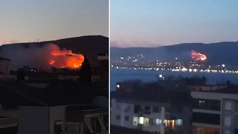 İzmir'de otluk alanda yangın