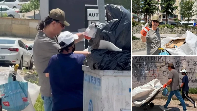 Ünlü şarkıcıdan sokakta dayanışma örneği: Bir gün boyunca çöpten kağıt atık topladı