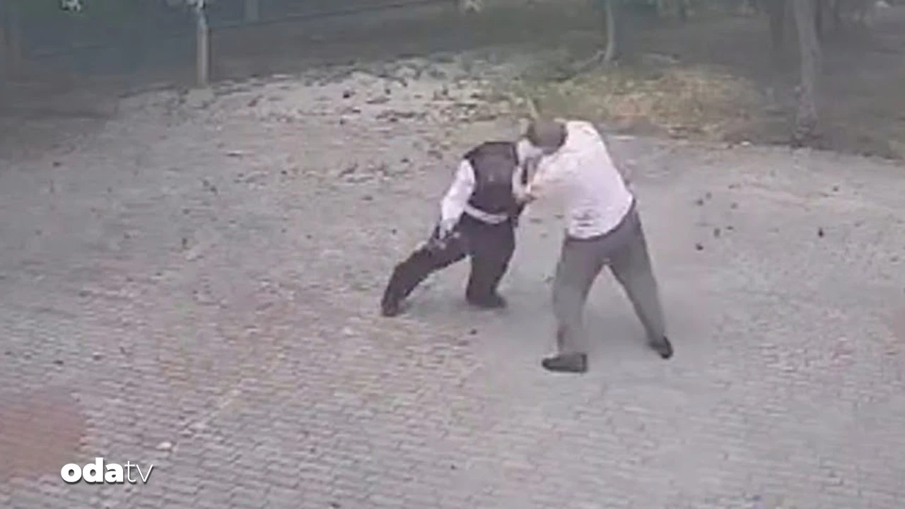 Cami bahçesinde imam ve müezzin kavgası