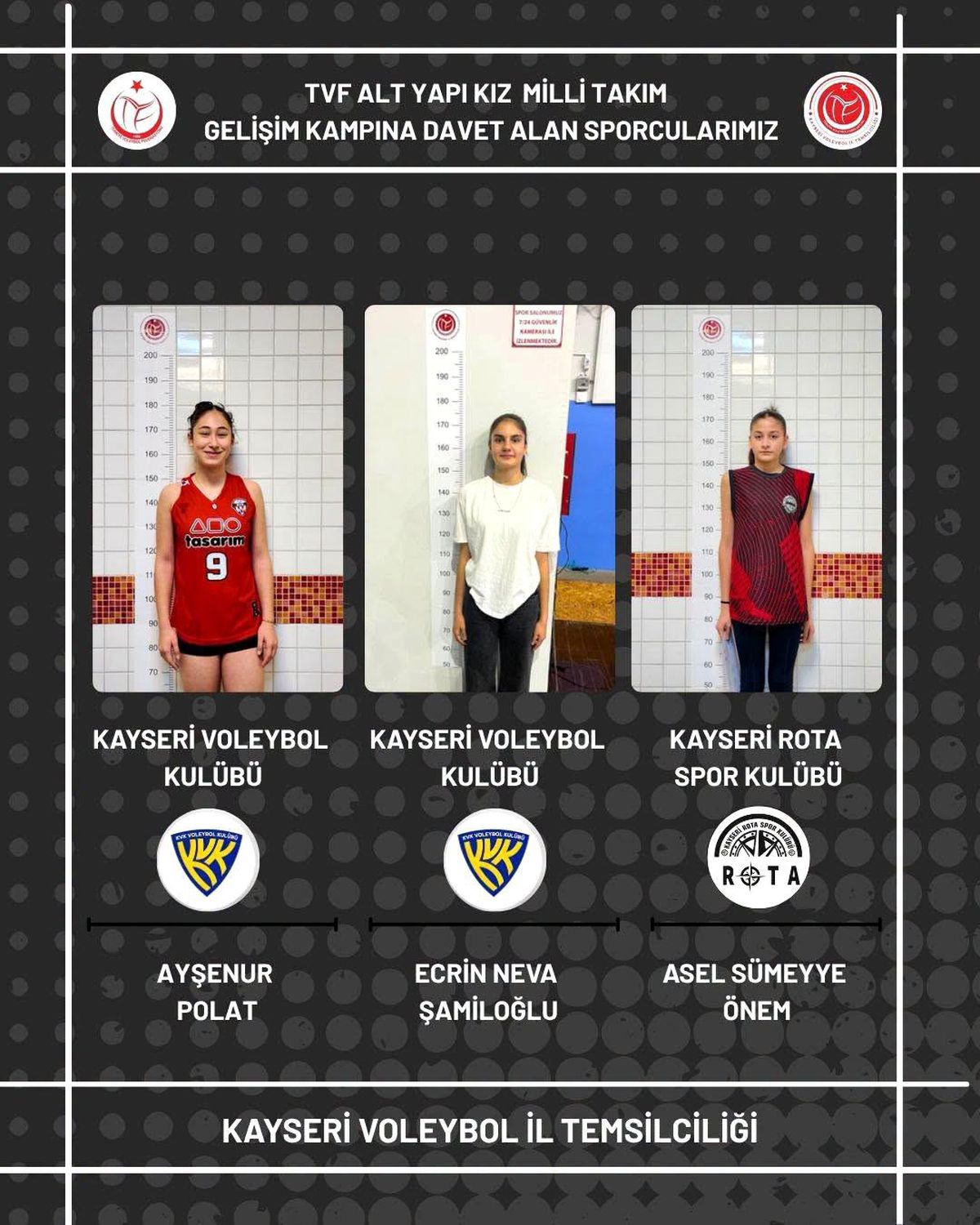 Kayseri'nin genç sultanları milli takım yolunda
