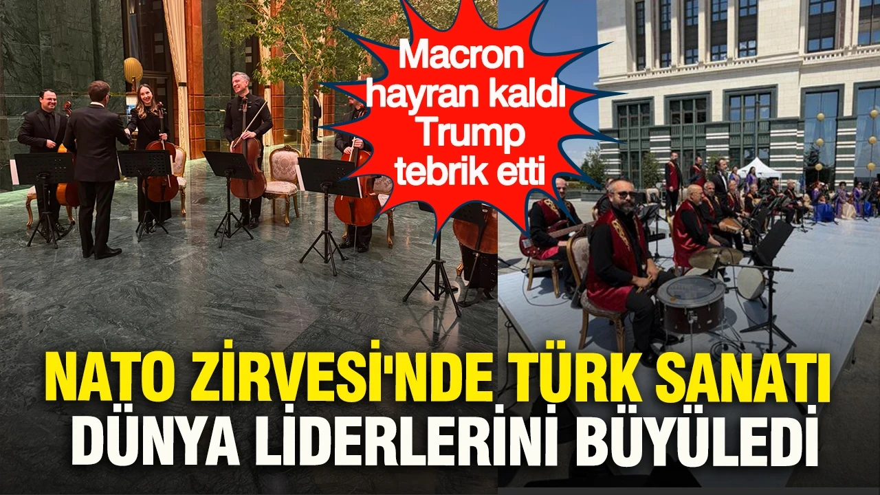 NATO Zirvesi'nde Türk sanatı dünya liderlerini büyüledi: Macron hayran kaldı, Trump tebrik etti