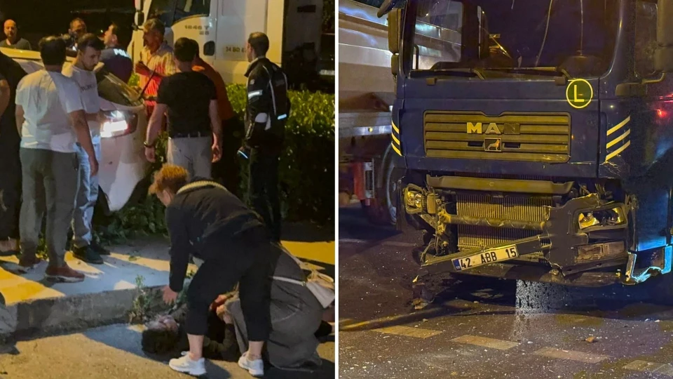 Ümraniye’de 'U' dönüşü yapan otomobil ile hafriyat kamyonu çarpıştı: Birii ağır 4 yaralı