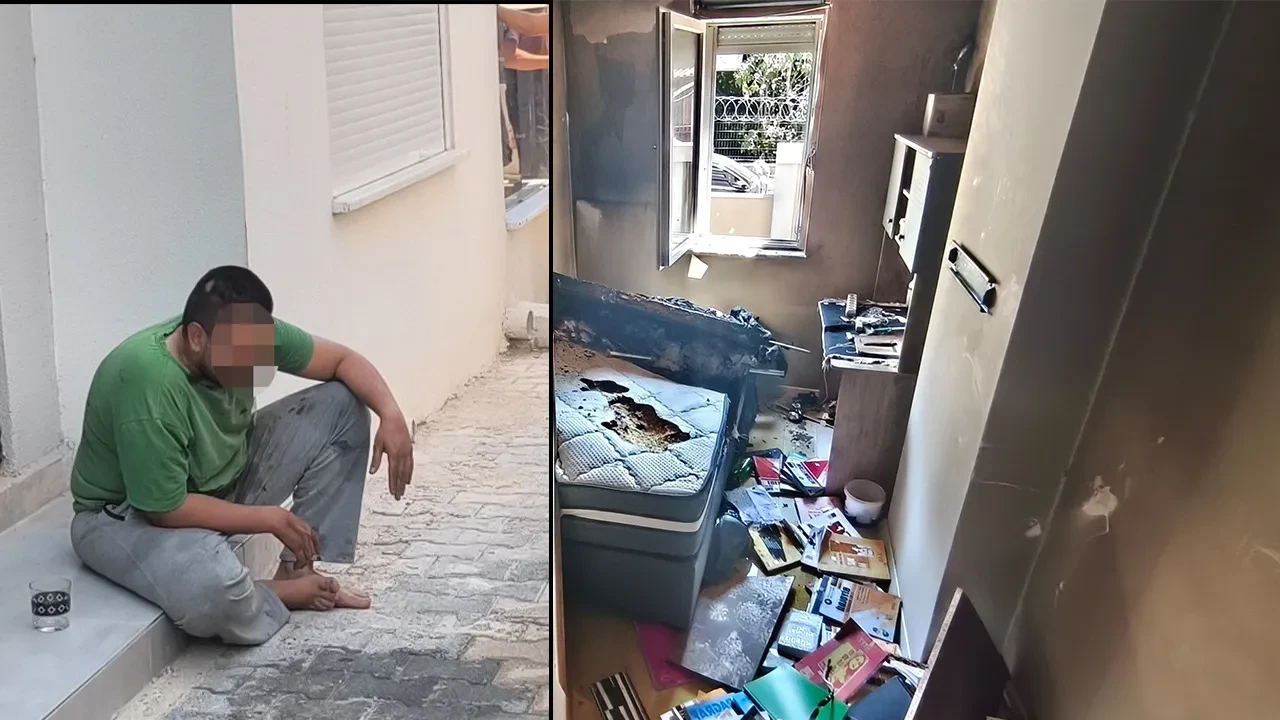 Annesine kızıp kendini kilitlediği odayı ateşe verdi: Cayır cayır yanmaktan son anda kurtarıldı