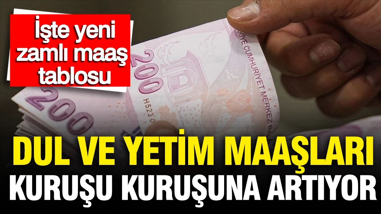 Dul ve yetim maaşları kuruşu kuruşuna artıyor: İşte yeni zamlı maaş tablosu
