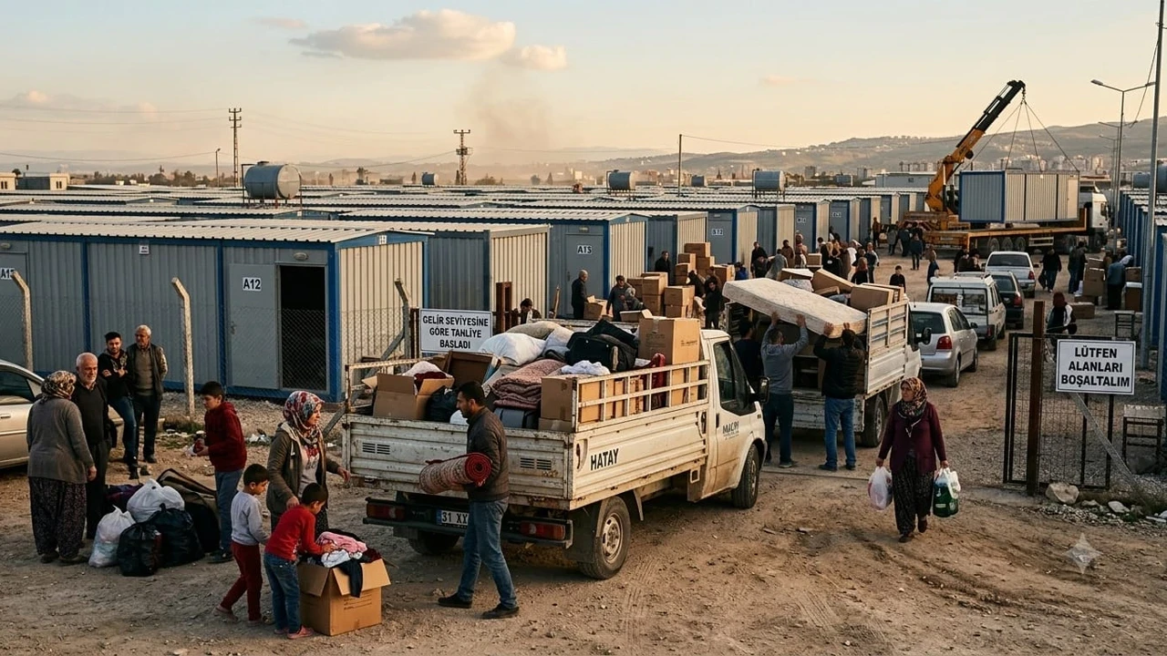 Asrın felaketi sonrası Hatay'da kurulan yol kenarı konteynerler tahliye ediliyor