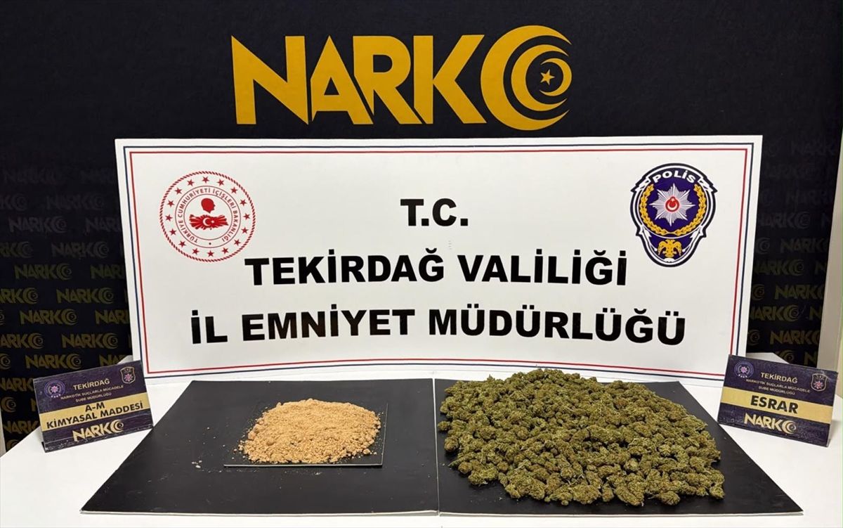Tekirdağ'da aracında uyuşturucu ele geçirilen zanlı tutuklandı