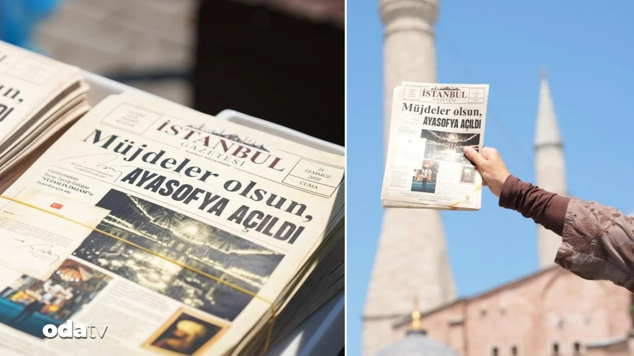 AKP'den Ayasofya'nın 6. yılına özel gazete dağıtımı