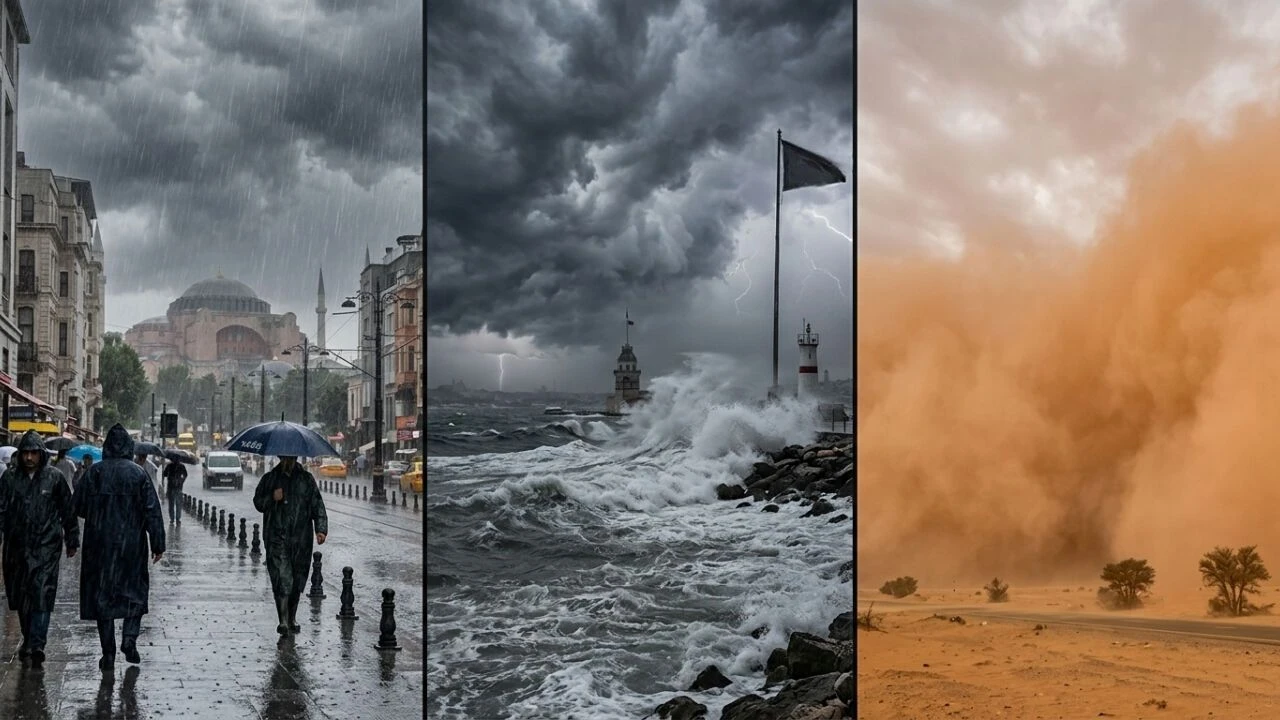 Meteoroloji'den çok sayıda il için uyarı! Sağanak yağış, fırtına ve toz...
