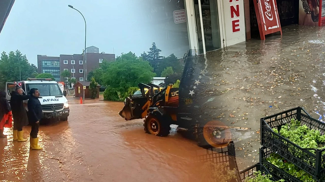 Kırşehir'de Sel Alarmı: Cadde ve İş Yerlerini Su Bastı