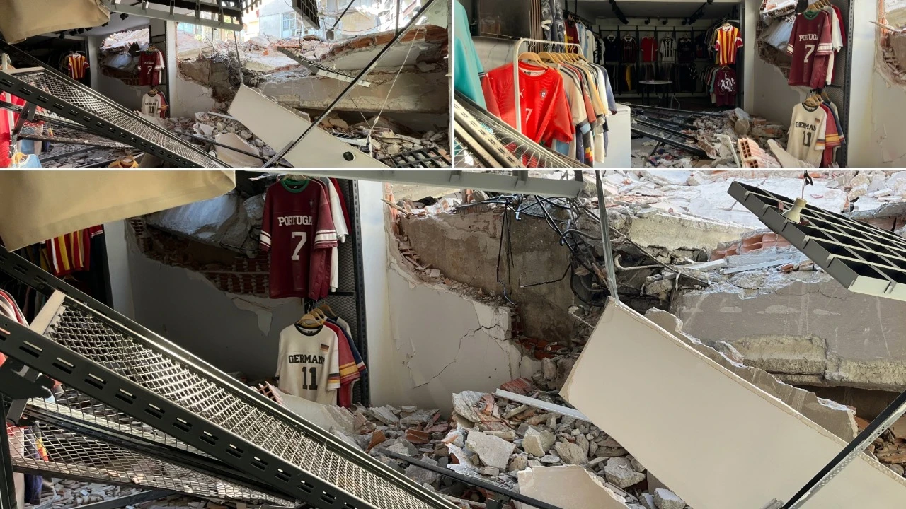 Yıkım sırasında çöken bina, bitişiğindeki 2 binaya zarar verdi
