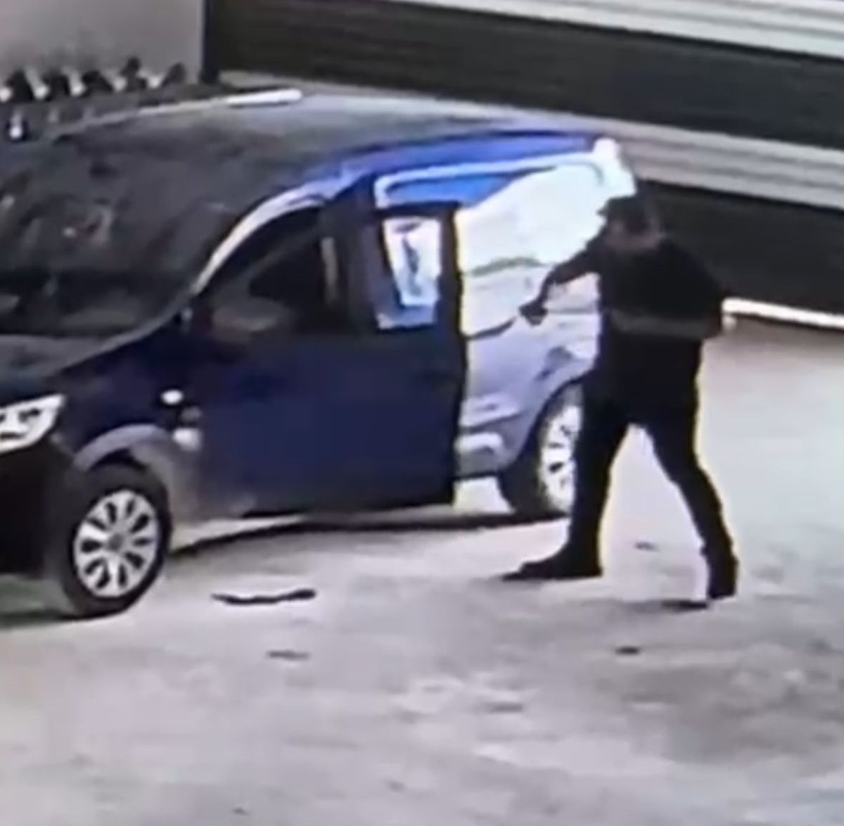 Hafif ticari araca giren yılan paniğe neden oldu; o anlar kamerada