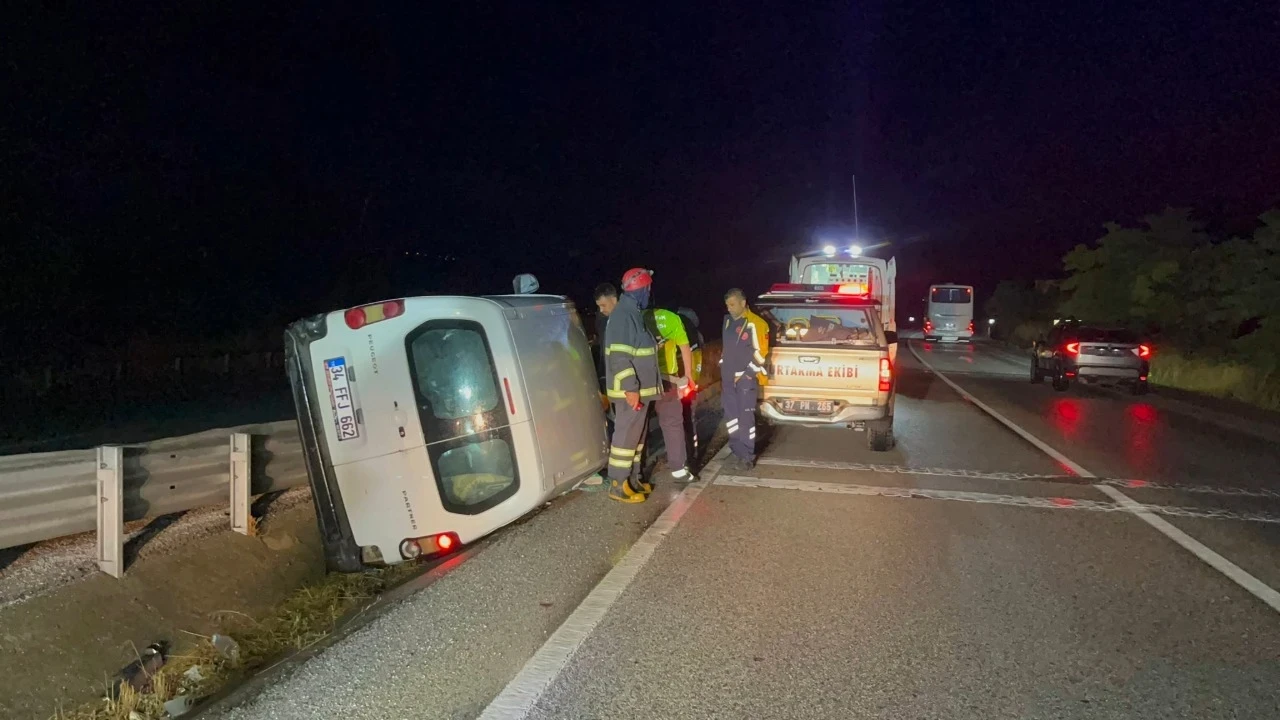 Orta refüje devrilen araçta kimse bulunamadı