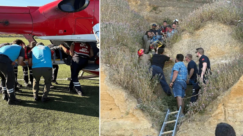 Çatalca’da yamaç paraşütü kayalıklara çarptı: Biri çocuk iki kişi yaralandı