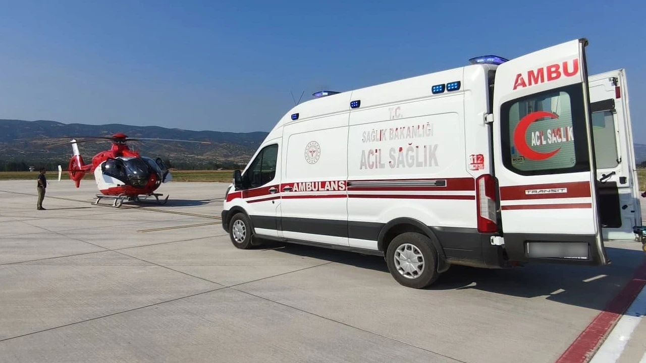 Tokat’ta acil helikopter ambulans sevki: 14 yaşındaki genç Ankara’ya nakledildi