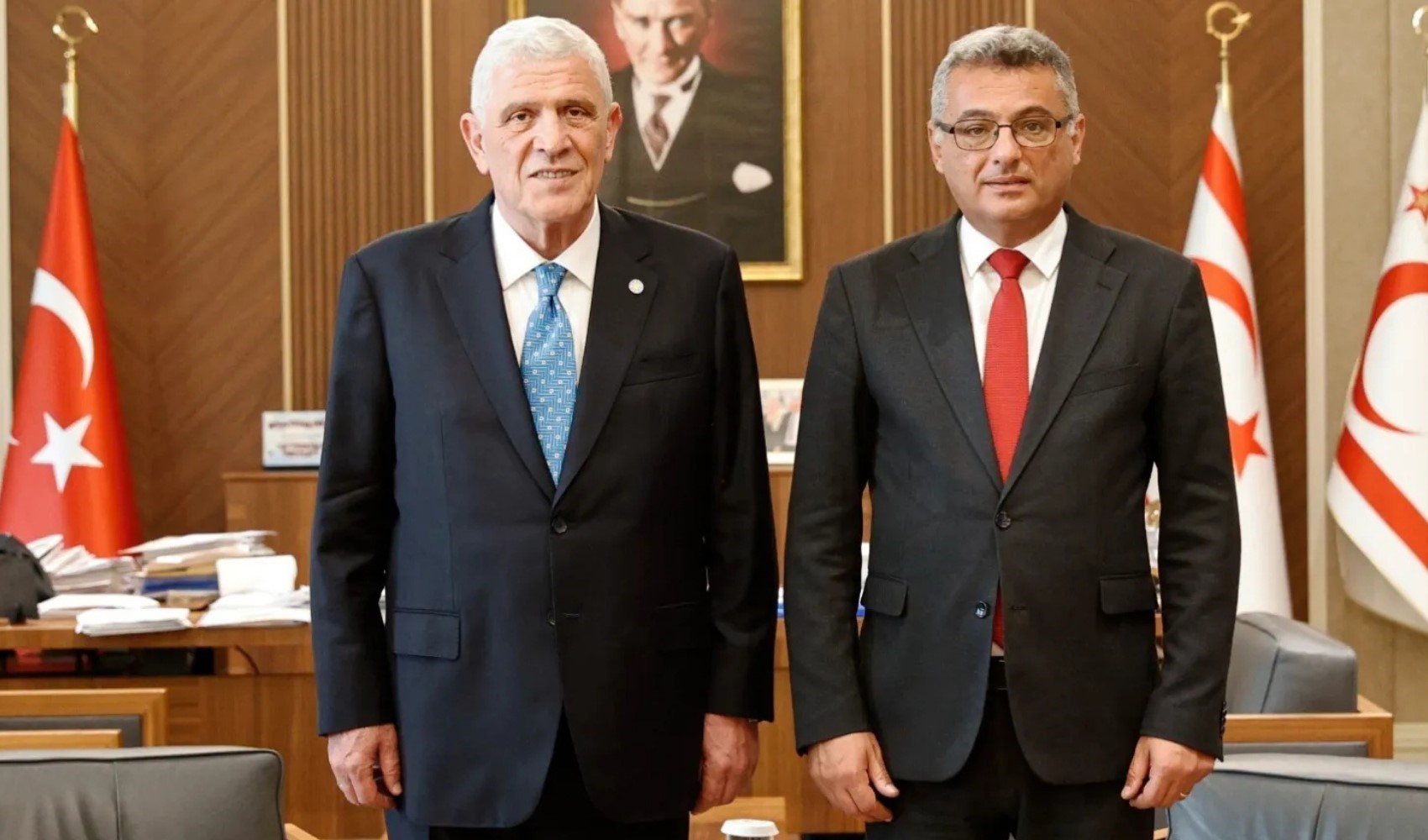 KKTC Cumhurbaşkanı Erhürman, İYİ Parti lideri Dervişoğlu ve heyetini kabul etti