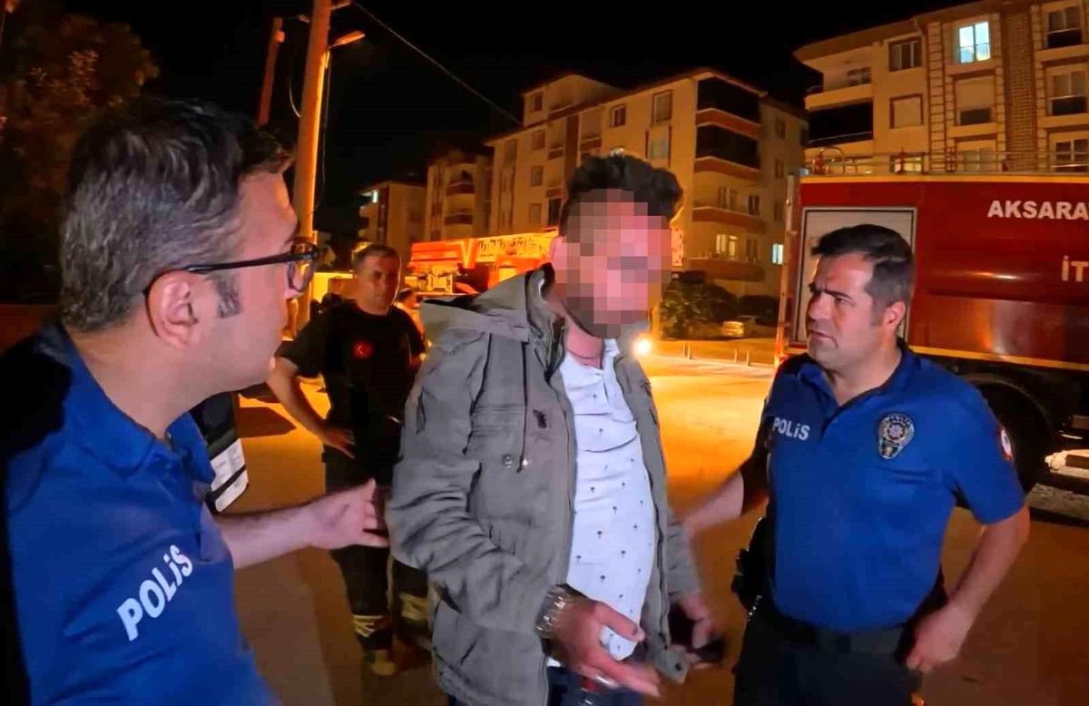 Aracı yakmak istedi, olay yerini gözlemlerken böyle yakalandı