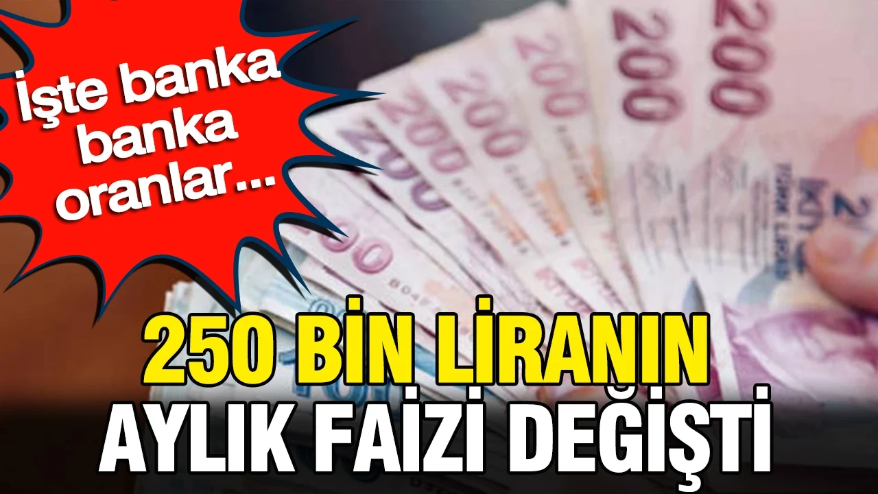 250 bin liranın aylık faizi uçtu: İşte banka banka oranlar...