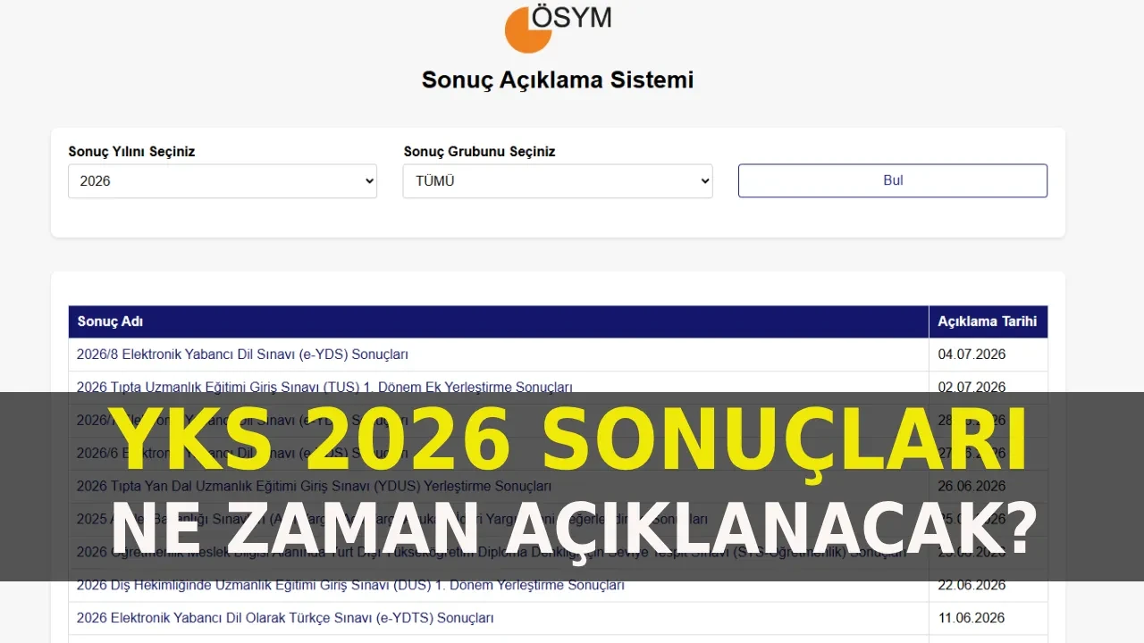 YKS sonuçları ne zaman açıklanacak 2026? ÖSYM TYT, AYT ve YDT sonuç tarihi belli oldu