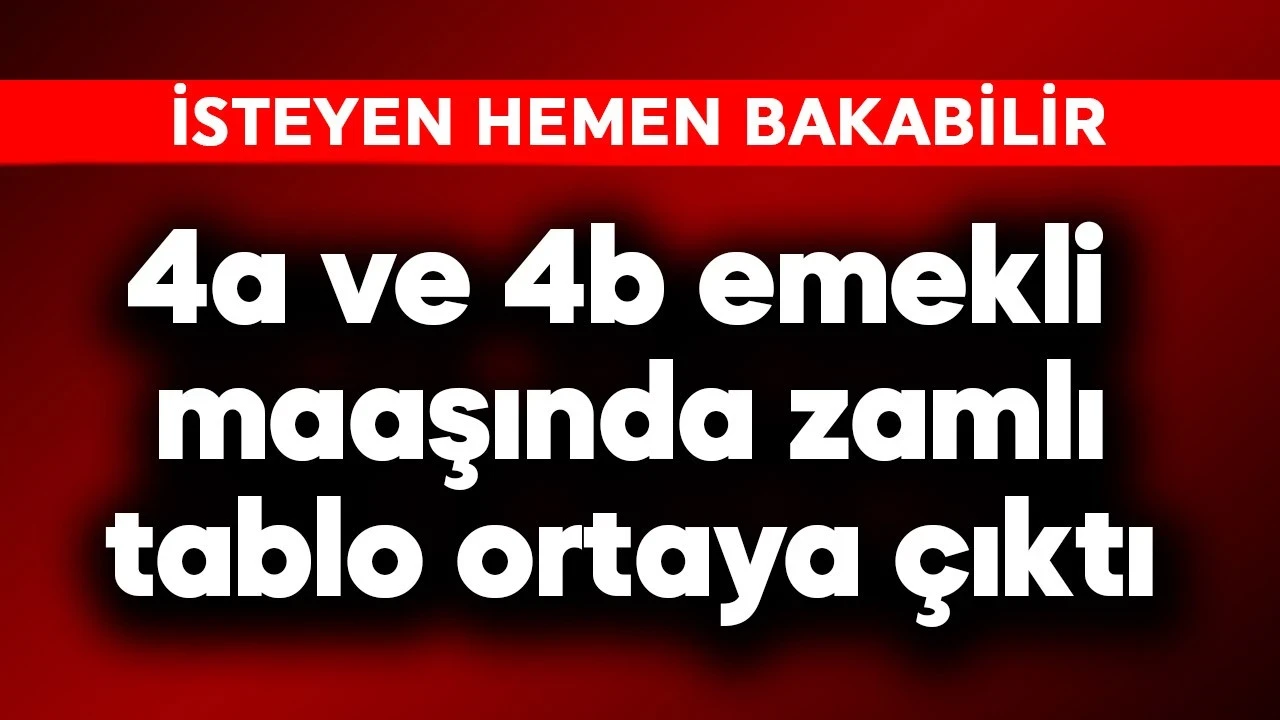 4a ve 4b emekli maaşında zamlı tablo ortaya çıktı