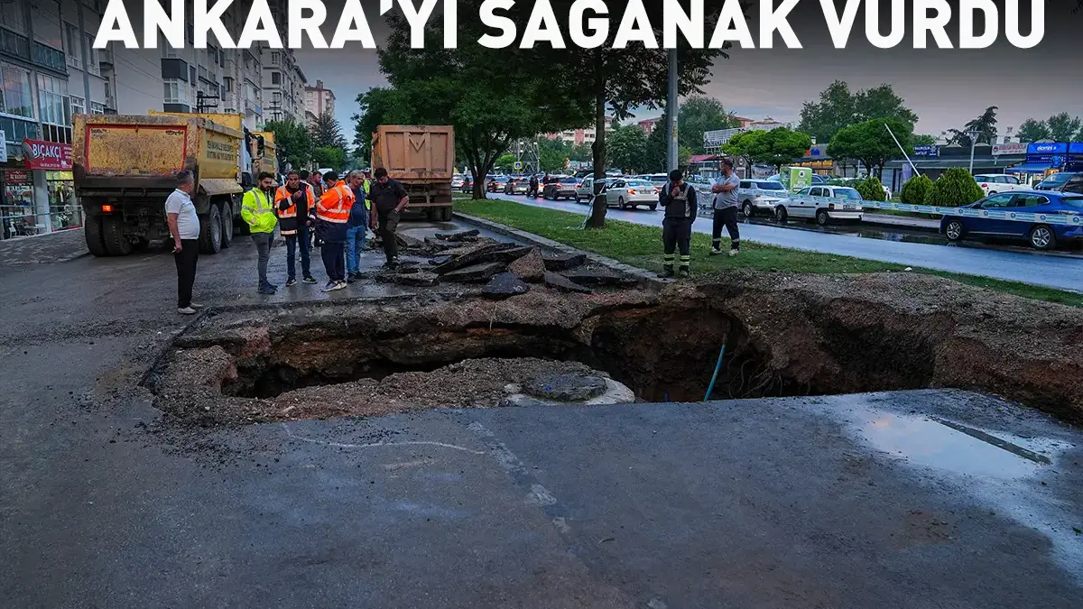 ANKARA'YI SEL ALDI | Yol çöktü, alt geçitler göle döndü!
