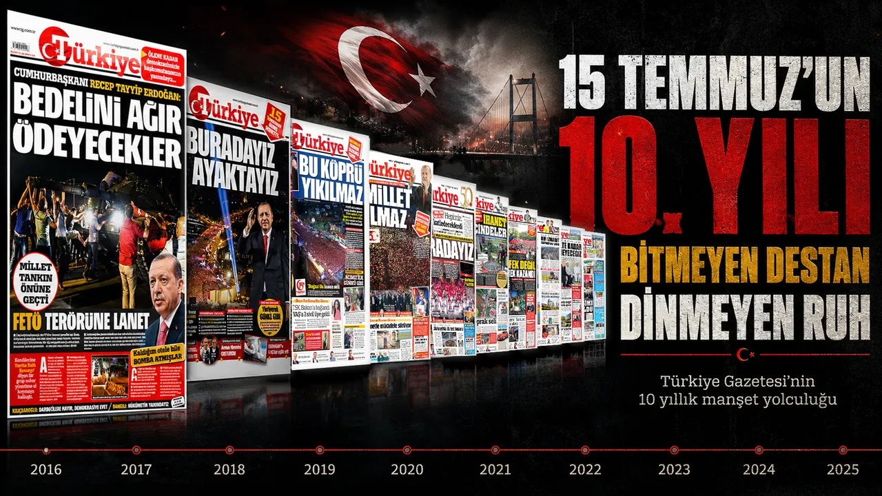 Hain ihanetten milli zafer bayramına: Türkiye Gazetesi manşetlerinde 15 Temmuz destanının 10. yılı