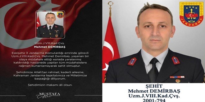 Uzman çavuş, olaya müdahale sırasında şehit oldu