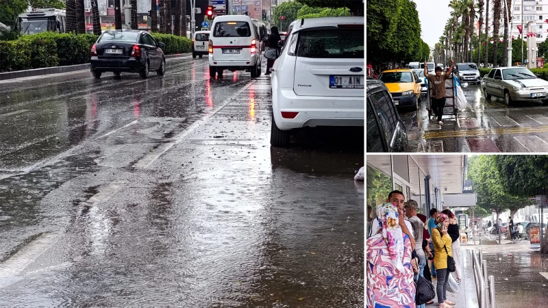 Adana'da yaz yağmuru hazırlıksız yakaladı