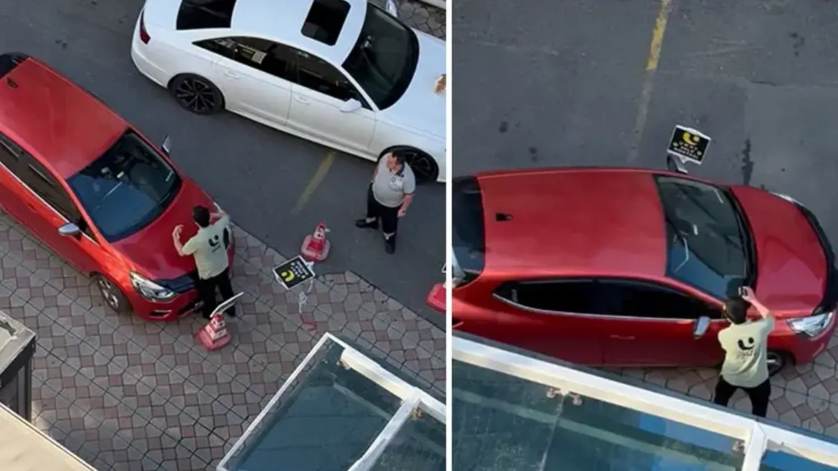Hastane otoparkında dehşet anları! Valeyi ezip böyle kaçtı