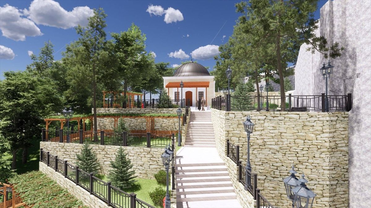 Atay Uslu, Vahib-i Ümmi Türbesi'ndeki restorasyon çalışmalarını inceledi