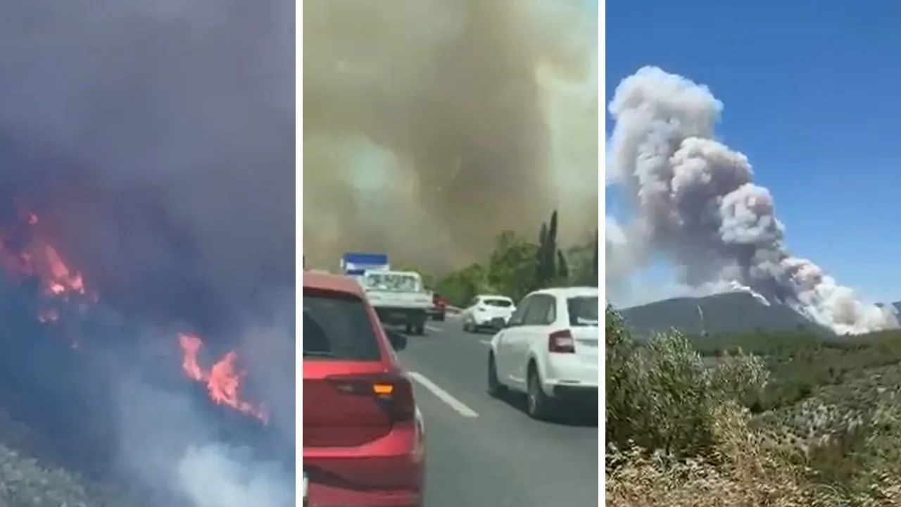 Manisa'da orman yangını: 8 uçak ve 8 helikopterle müdahale ediliyor