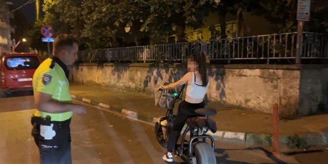 Elektrikli bisiklet sürücüsü alkollü çıktı, 50 bin TL ceza kesildi