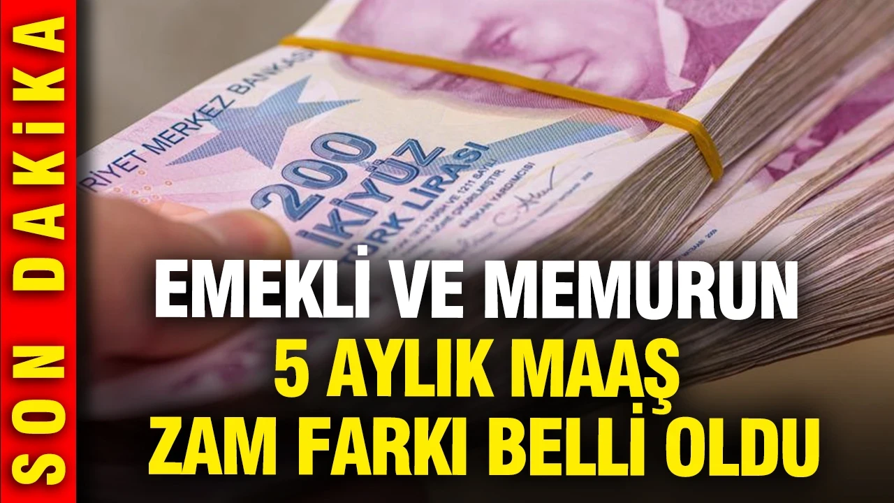 Emekli ve memurun 5 aylık maaş zam farkı belli oldu