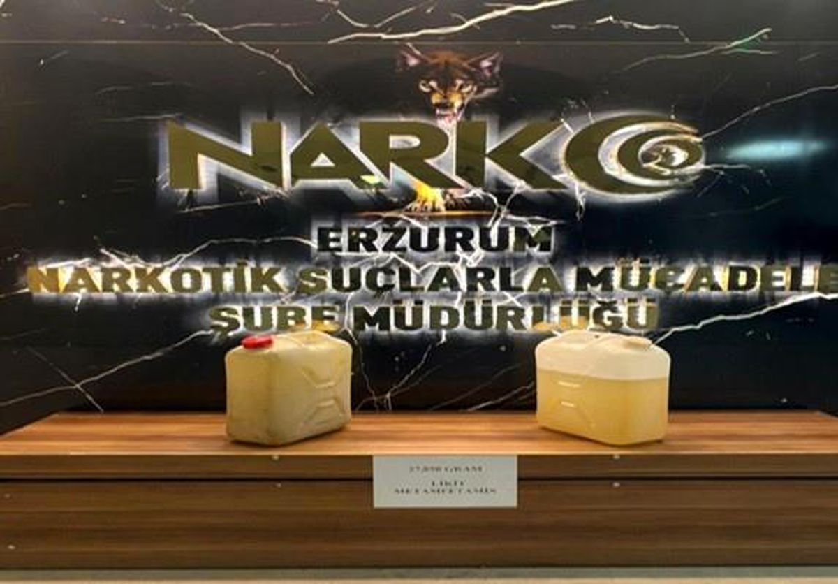 Erzurum'da dev uyuşturucu operasyonu: 27 kilo 850 gram likit metamfetamin ele geçirildi