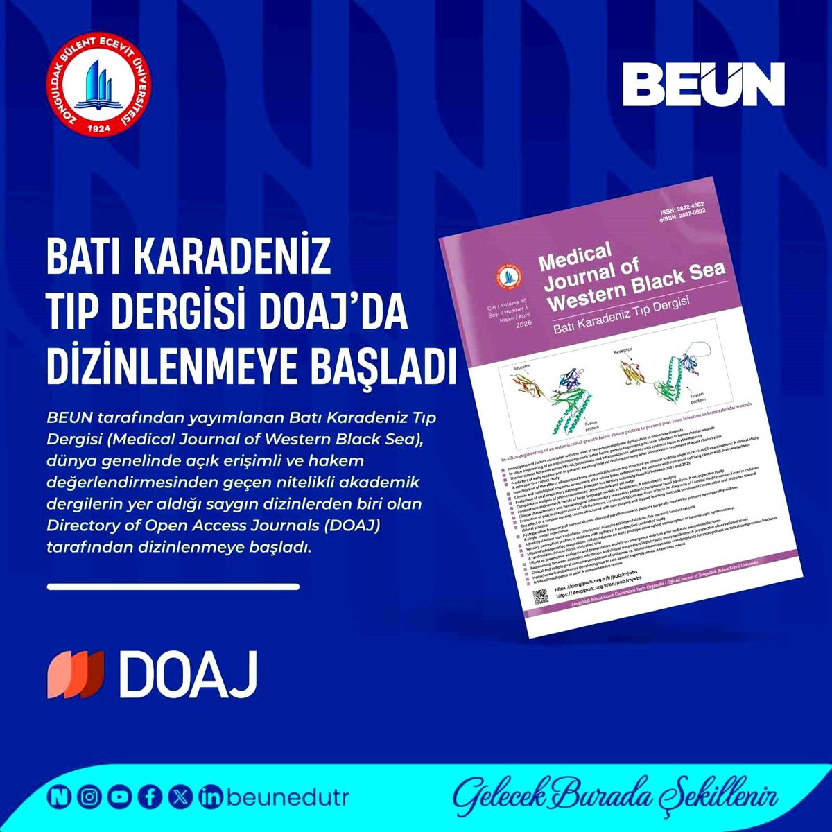 Batı Karadeniz Tıp Dergisi DOAJ'da dizinlenmeye başladı