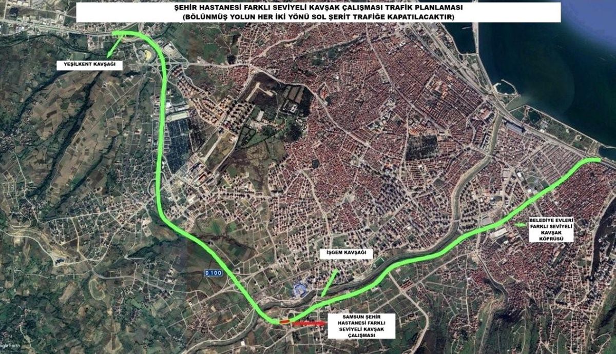 Samsun Şehir Hastanesi kavşak çalışması başlıyor