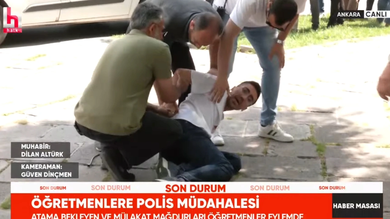 Son dakika | Açlık grevindeki öğretmenleri döve döve ters kelepçeyle gözaltına aldılar
