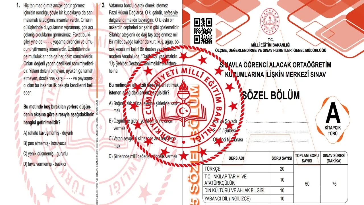 LGS soruları ve cevapları 2026 kitapçığı meb.gov.tr! MEB LGS soruları ve cevap anahtarı açıklandı mı? LGS Sayısal-Sözel A,B,C,D cevap anahtarı