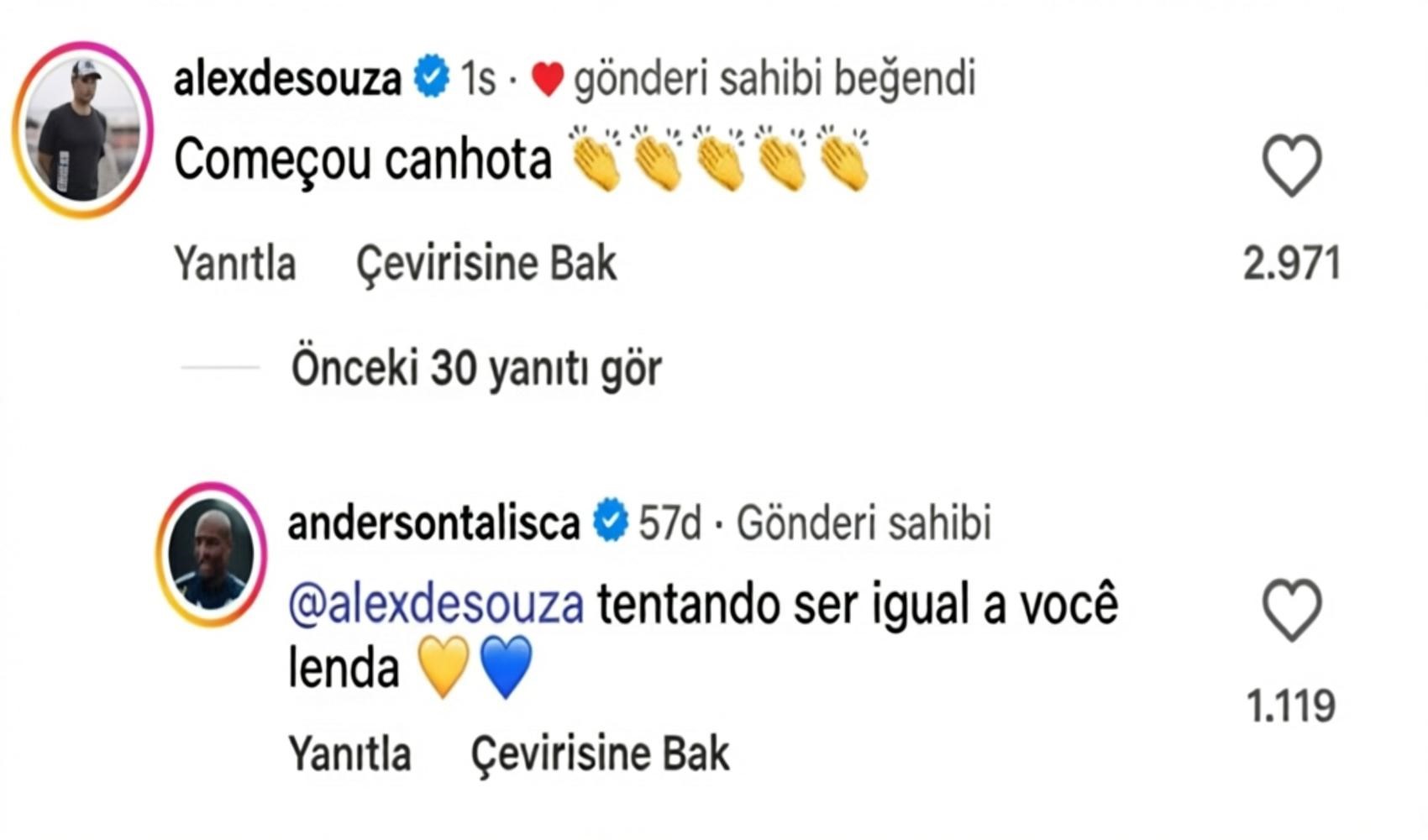 Alex de Souza’dan Anderson Talisca’ya övgü: “Solak şova başladı”