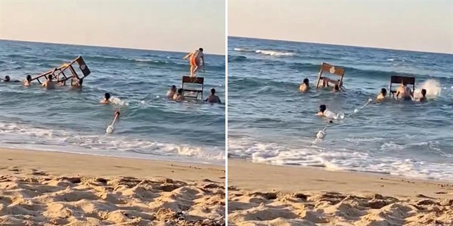 Plajda pes dedirten eğlence. Cankurtaran kulesini söktüler