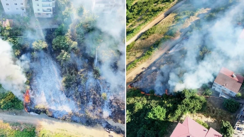 Samsun’da korkutan anız yangını