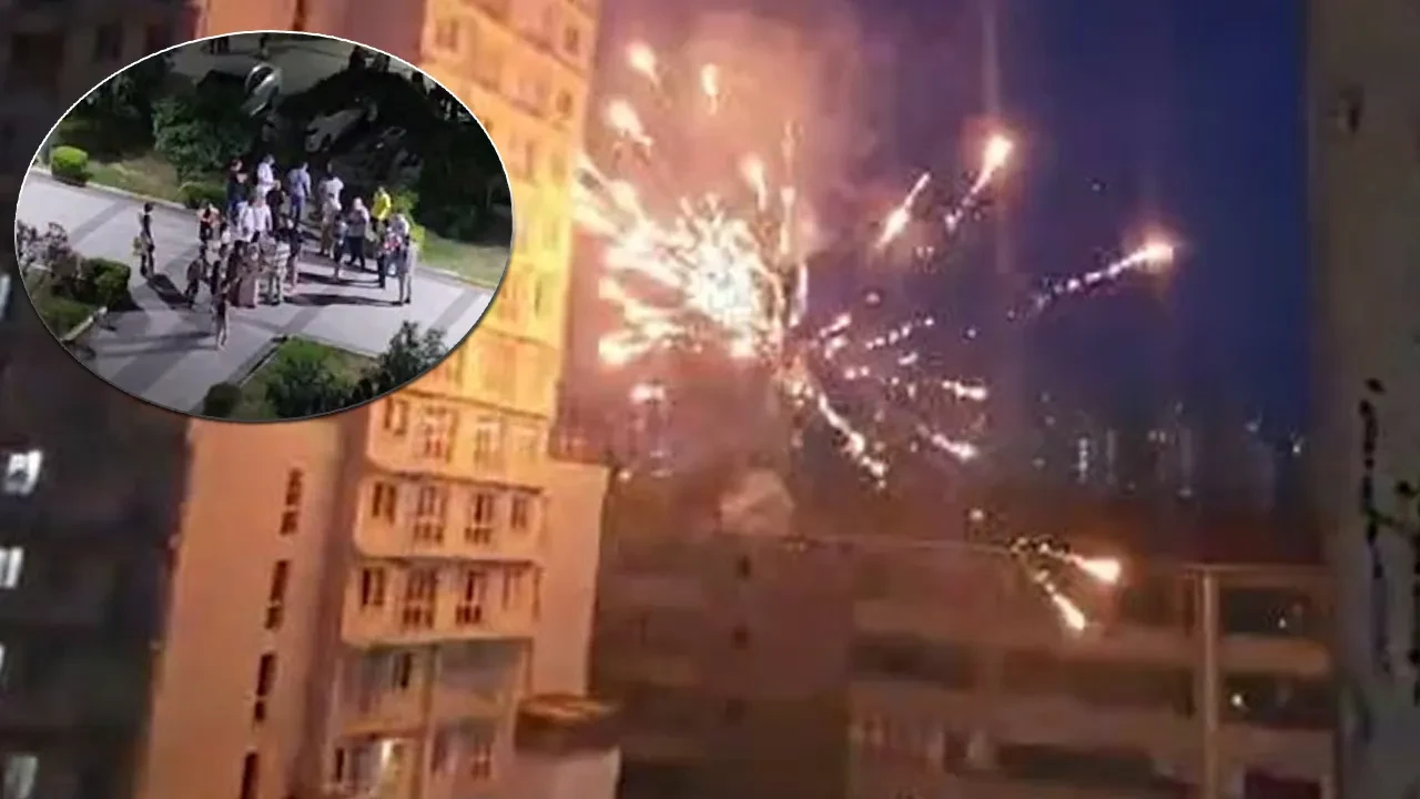Havai fişek eve girdi, sokak ortasında iki aile kavgaya tutuştu