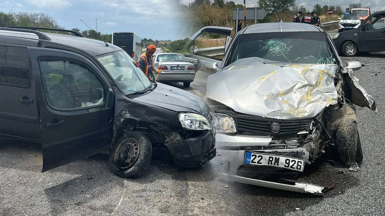 Edirne’de feci kaza: 2 otomobil kafa kafaya çarpıştı