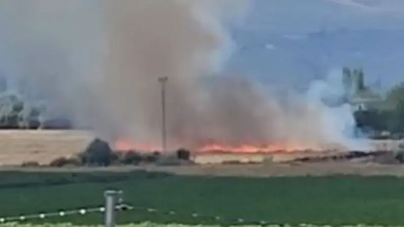Kayseri’de anız yangını; 7 dönümlük alan zarar gördü