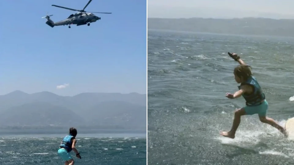 Helikopterin altından geçmeye çalışan Zayn Sofuoğlu suya düştü | SAKARYA HABERLERİ