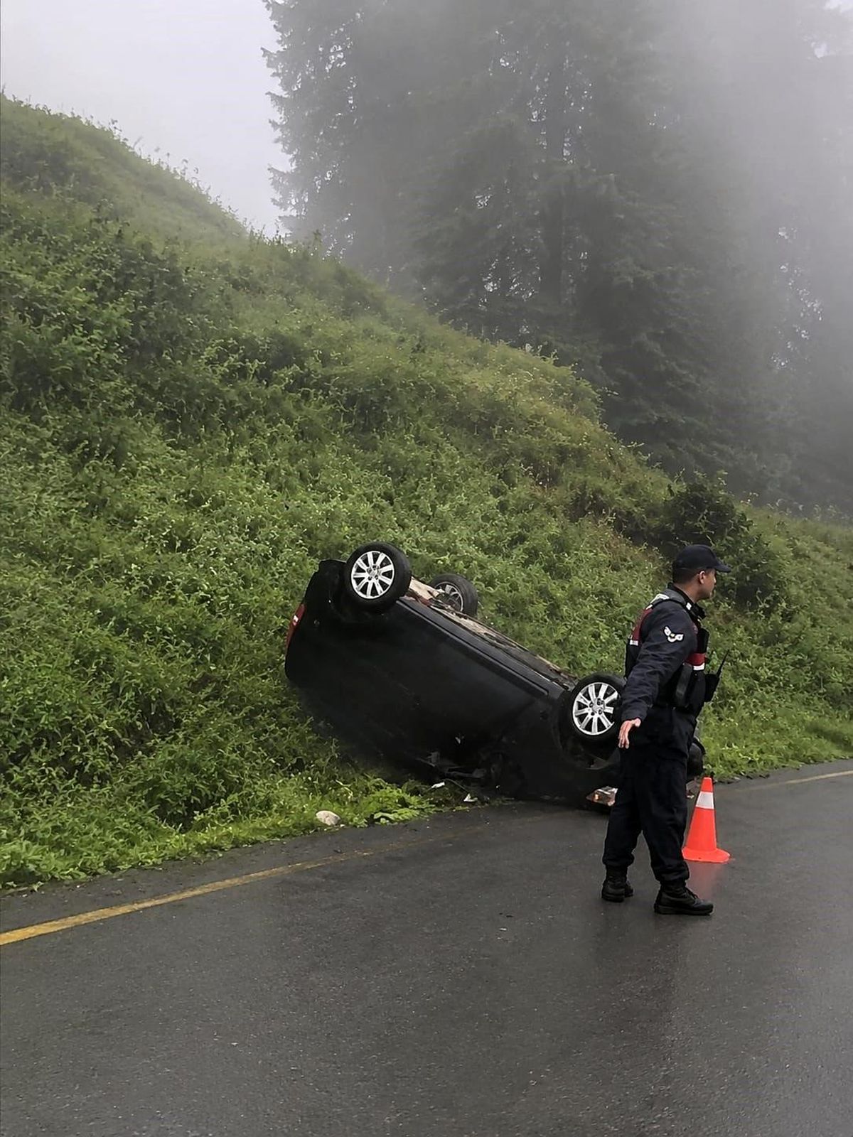 Trabzon'da otomobil uçuruma yuvarlandı: 2 Yaralı
