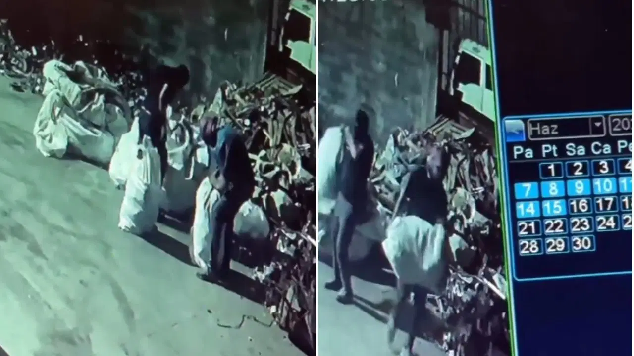 Adana'da maskeli hırsızlar geri dönüşüm tesisini soydu: O anlar kamerada