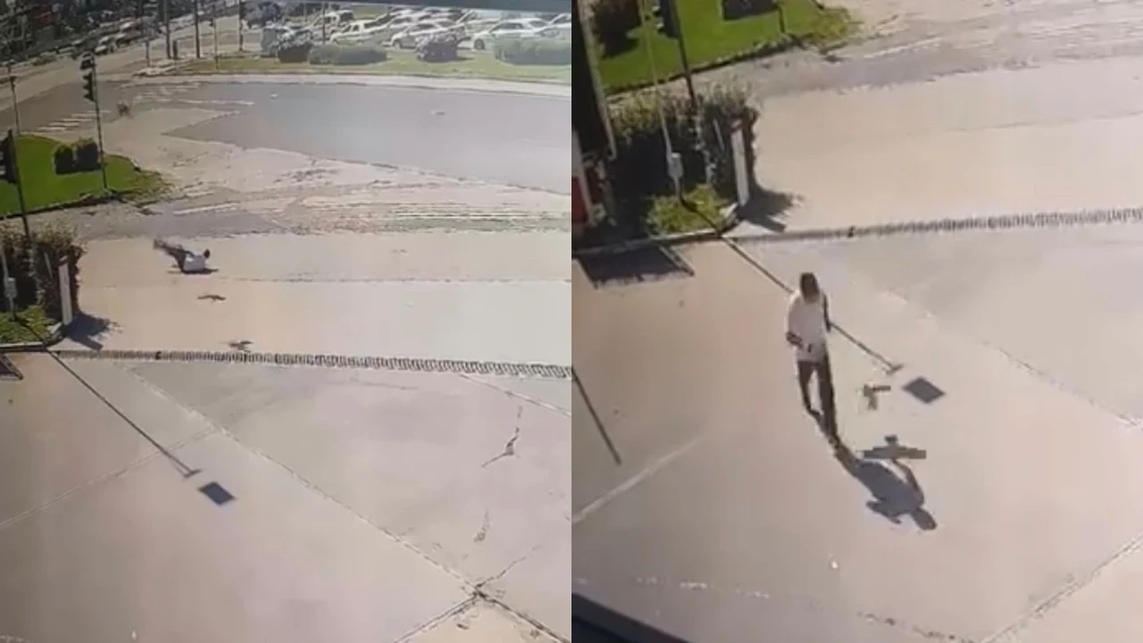 Kargadan kaçarken taklalar attı, o anlar kamerada