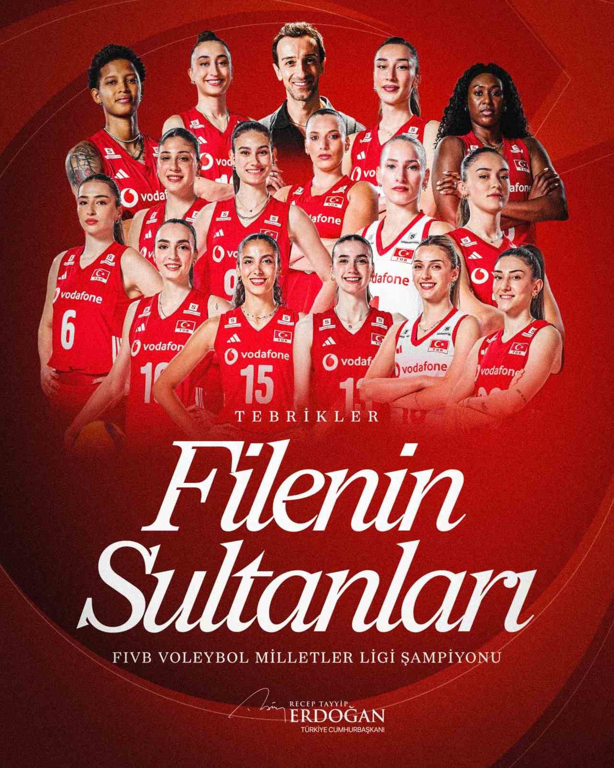 Cumhurbaşkanı Erdoğan'dan şampiyon voleybolculara tebrik